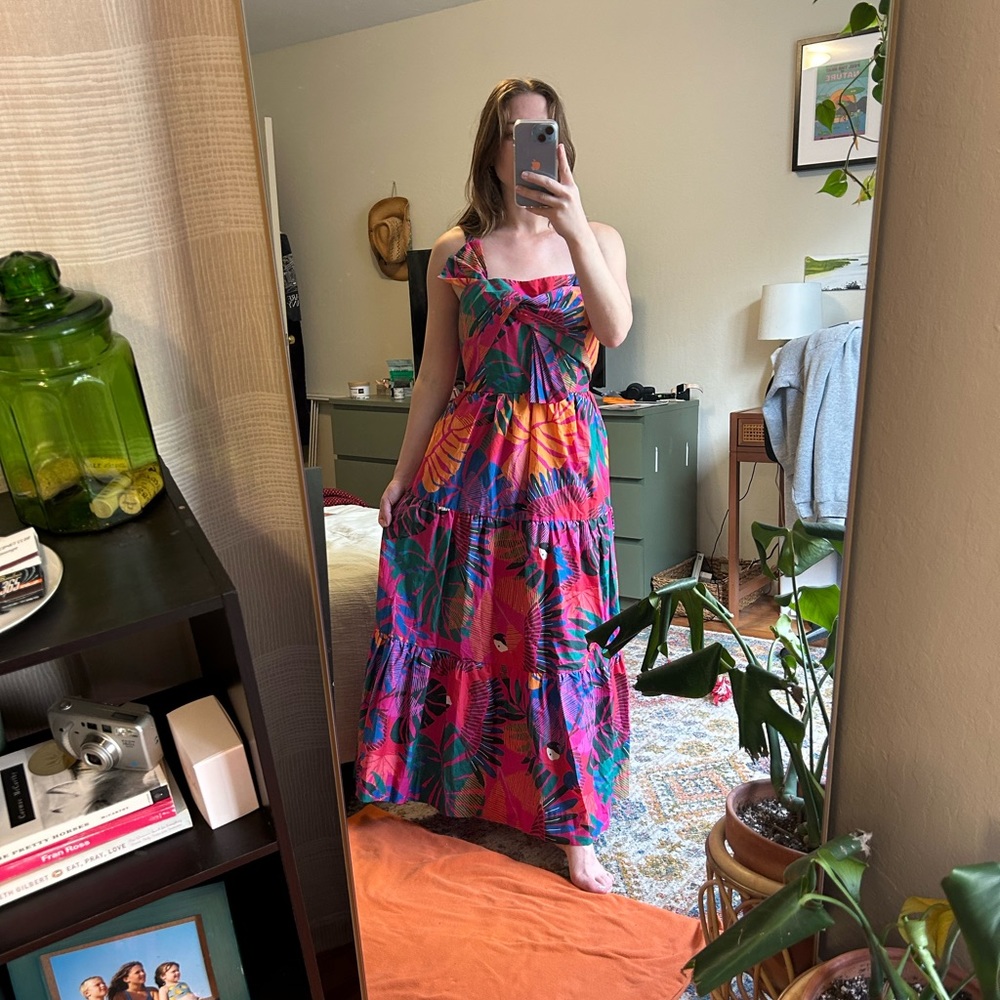 Macaw print Farm Rio dress